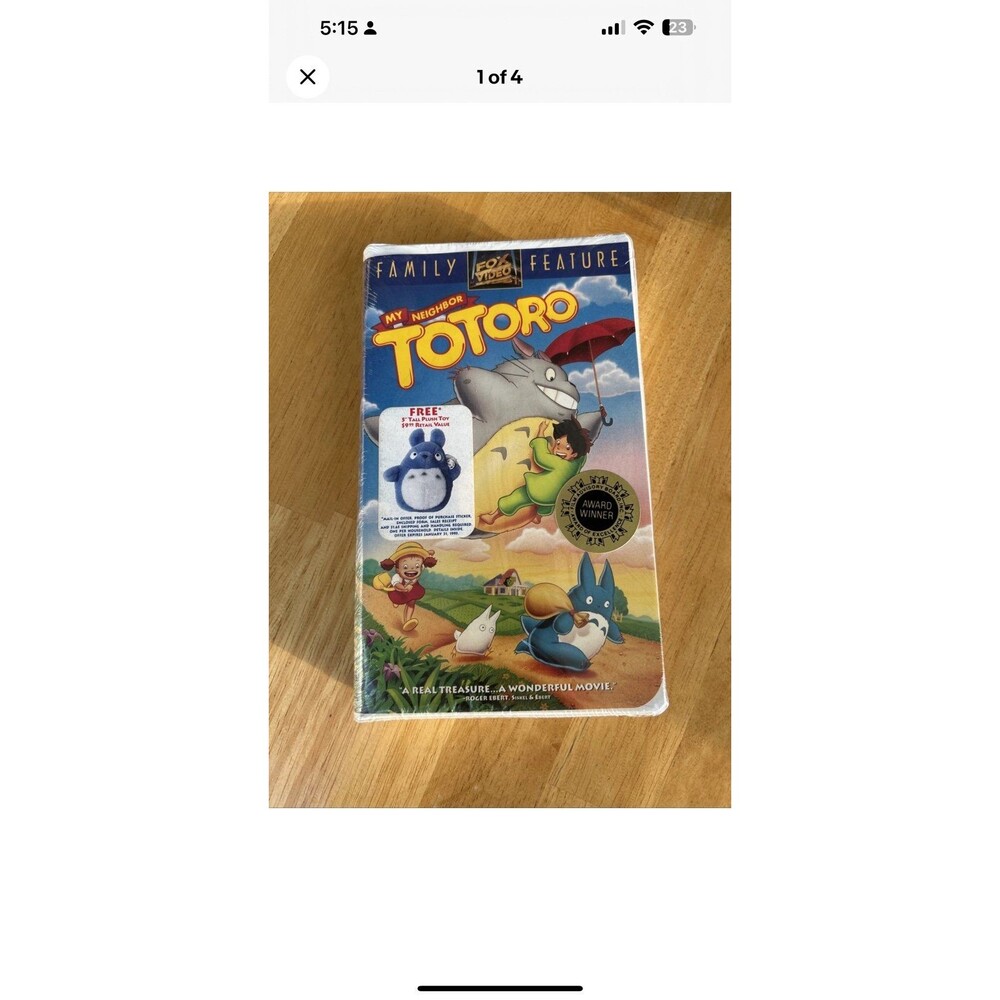 My Neighbor Totoro (VHS, 1993) RARE Clamshell Sealed HTF Miazaki Studio Ghibli